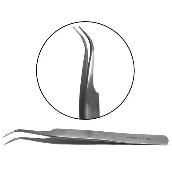 Livingstone Ultra Fine Tips Tweezers Beauty Jewellery Splinter. No. 7 123 mm Curved Pointy Stainless Steel