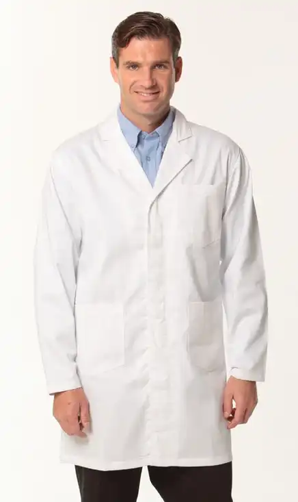 Livingstone Laboratory Coat with Press Stud Fastenings Extra Large (Male 132, Female 30) White
