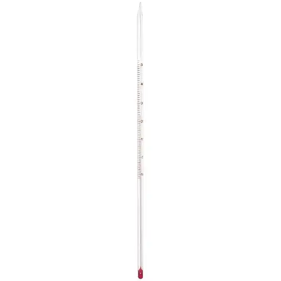 Brannan Laboratory Thermometers, 76mm Immersion +/-0.5degC @ 35degC, Red Spirit, 305(L) mm, Division 0.5degC, -10 to +50degC, Each