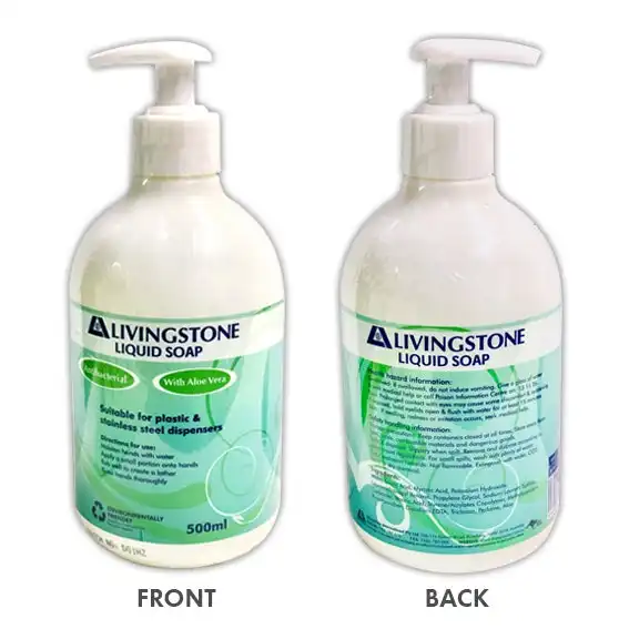 Livingstone Antibacterial Liquid Hand Wash Soap with Aloe Vera Moisturiser 500ml with Pump