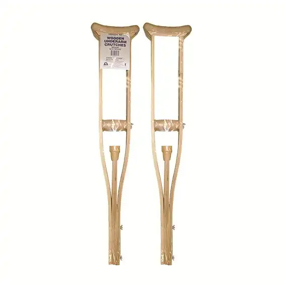 Livingstone Underarm Crutches Wood Adjustable Medium 107-132cm 2 Pack
