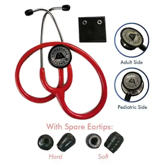 Livingstone Cardiology Legend 3 Combo-Head Adult and Paediatric Dual Head Chest Piece Stethoscope Highest Acoustic Sensitivity Red