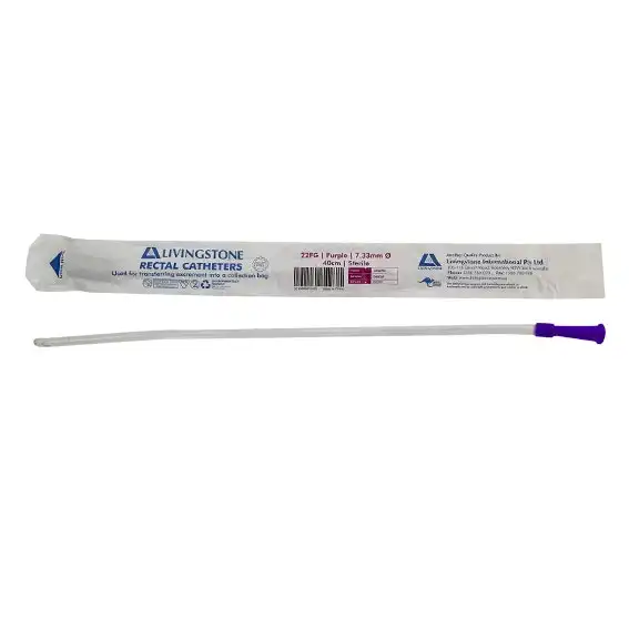 Livingstone Rectal Catheter Tube 22FG Purple Colour 7.33mm Diameter 40cm Sterile