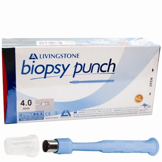 Livingstone Biopsy Punch with Stainless Steel Cutting Edge Sterile 4mm 10 Box