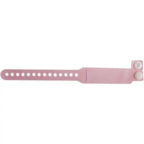 Livingstone Personal Identification ID Bands, Adult, with Name Card, Latex Free, Pink, 100/Box x16