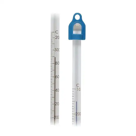 Brannan Lo-Tox Filled Laboratory Thermometers, Total Immersion +/-1.0degC@35degC, Blue Spirit, 305(L) mm, Division 1.0degC, -35 to +50degC, Each