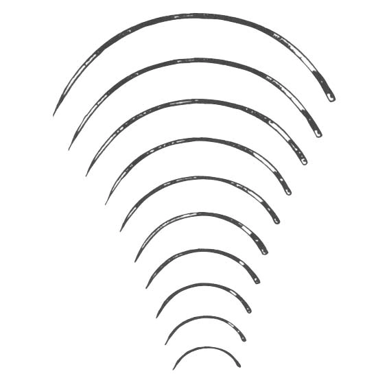 Livingstone Suture Needles, Round Body 3/8 Circle, Thickness: 0.4mm, Length: 12mm, 12 Needles/Pack