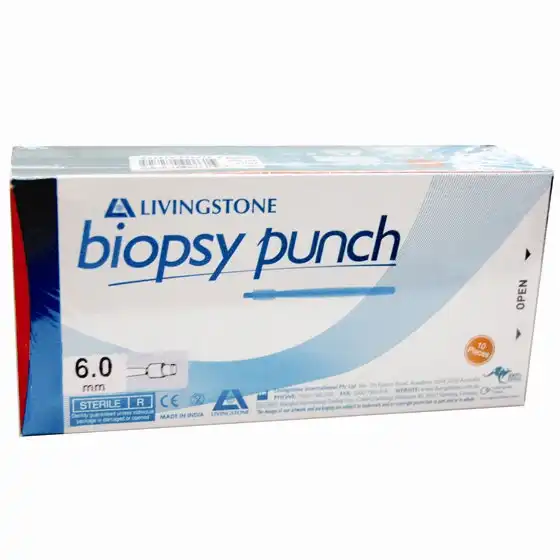 Livingstone Biopsy Punch with Stainless Steel Cutting Edge Sterile 6mm Loose