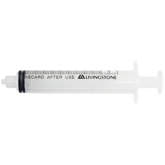 Livingstone Syringe, 10ml, Luer Lock Tip, Latex Free, Hypoallergenic, Non-Sterile, Each x1405