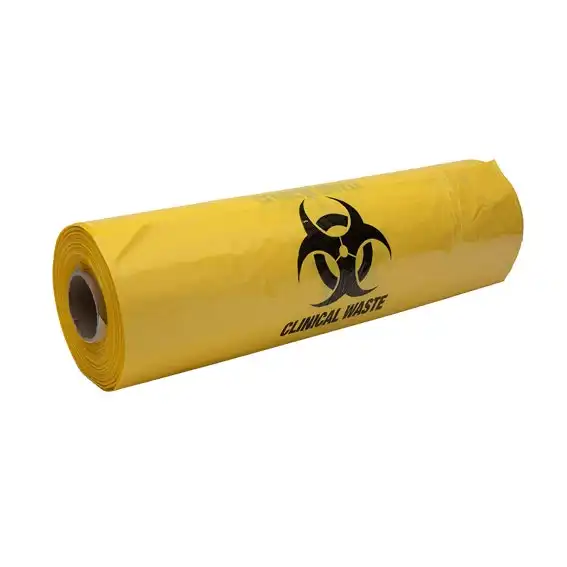 Livingstone Biohazard Waste Bag, 59 x 150cm, 240 Litres, 30 Microns, Recyclable LDPE, Yellow, 50 Bags/Carton x5