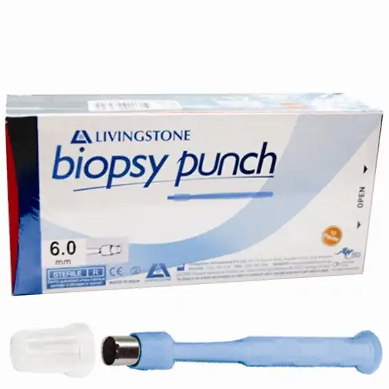 Livingstone Biopsy Punch with Stainless Steel Cutting Edge Sterile 6mm 10 Box