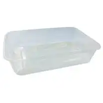 Universal Take-Away Rectangular Container Base 500ml Clear Plastic 50 Pack x10