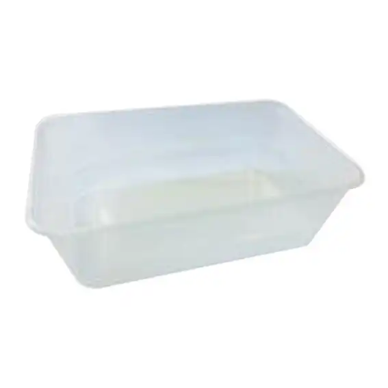 Universal Take-Away Rectangular Container Base 750ml Clear Plastic 50 Pack x10