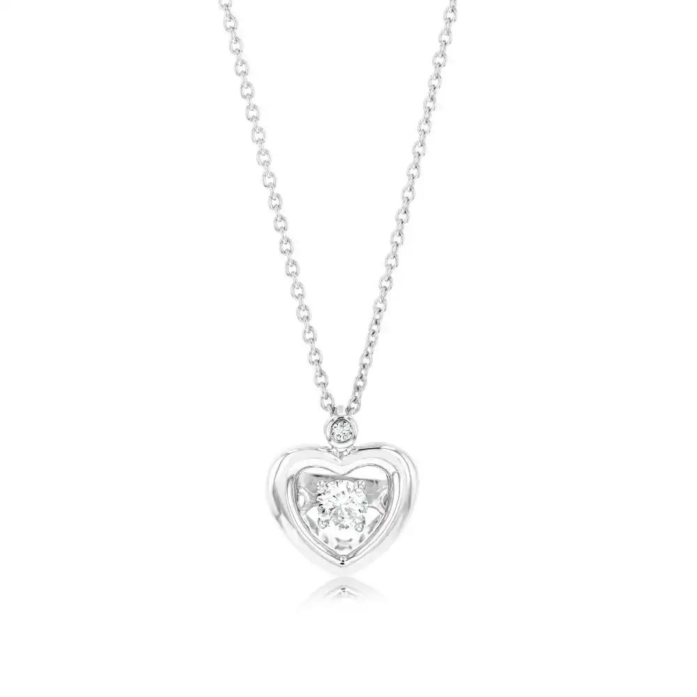 Luminesce Lab Grown 1/6 Carat Diamond Heart Pendant in Sterling Silver