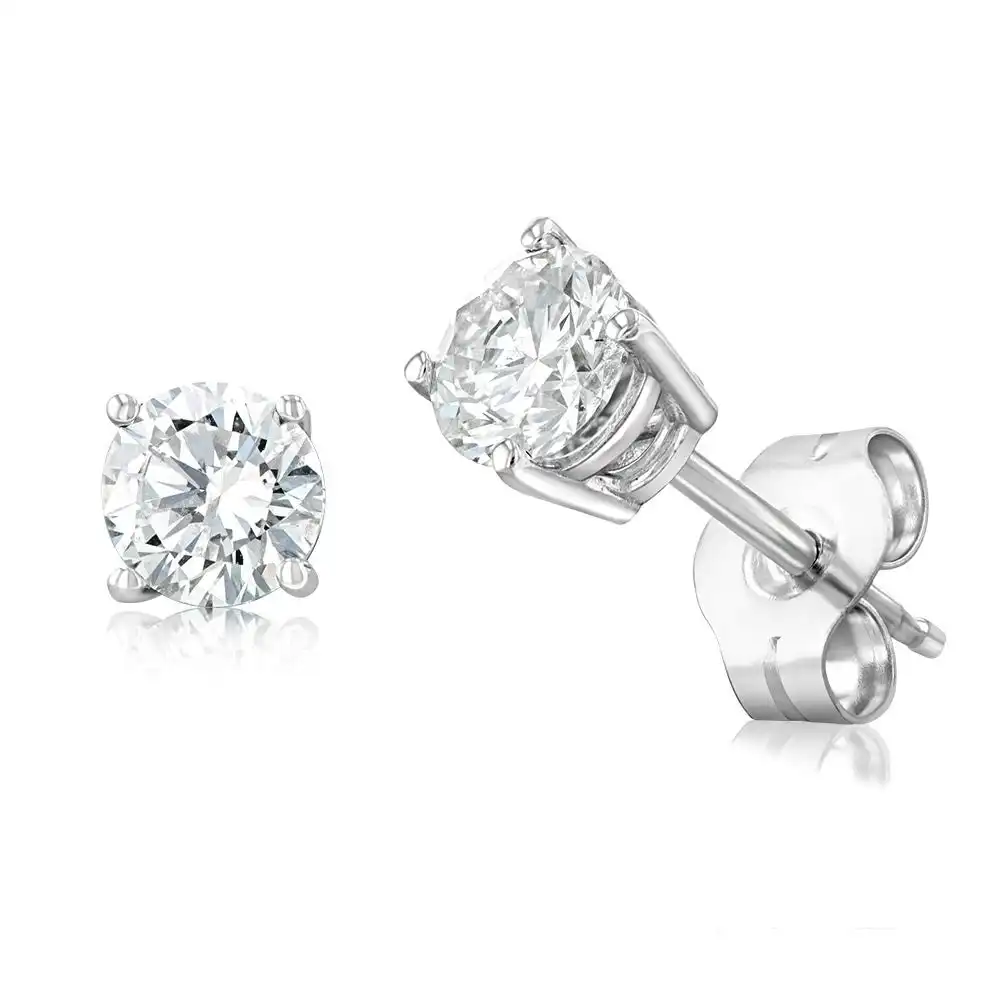 Luminesce Lab Grown 1/2 Carat Diamond Solitaire Earrings in 14ct White Gold