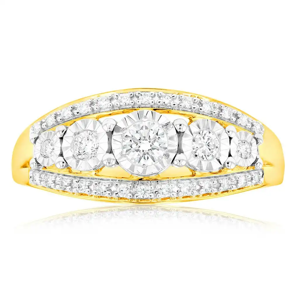 Luminesce Lab Grown 0.35 Carat Diamond Ring in 9ct Yellow Gold