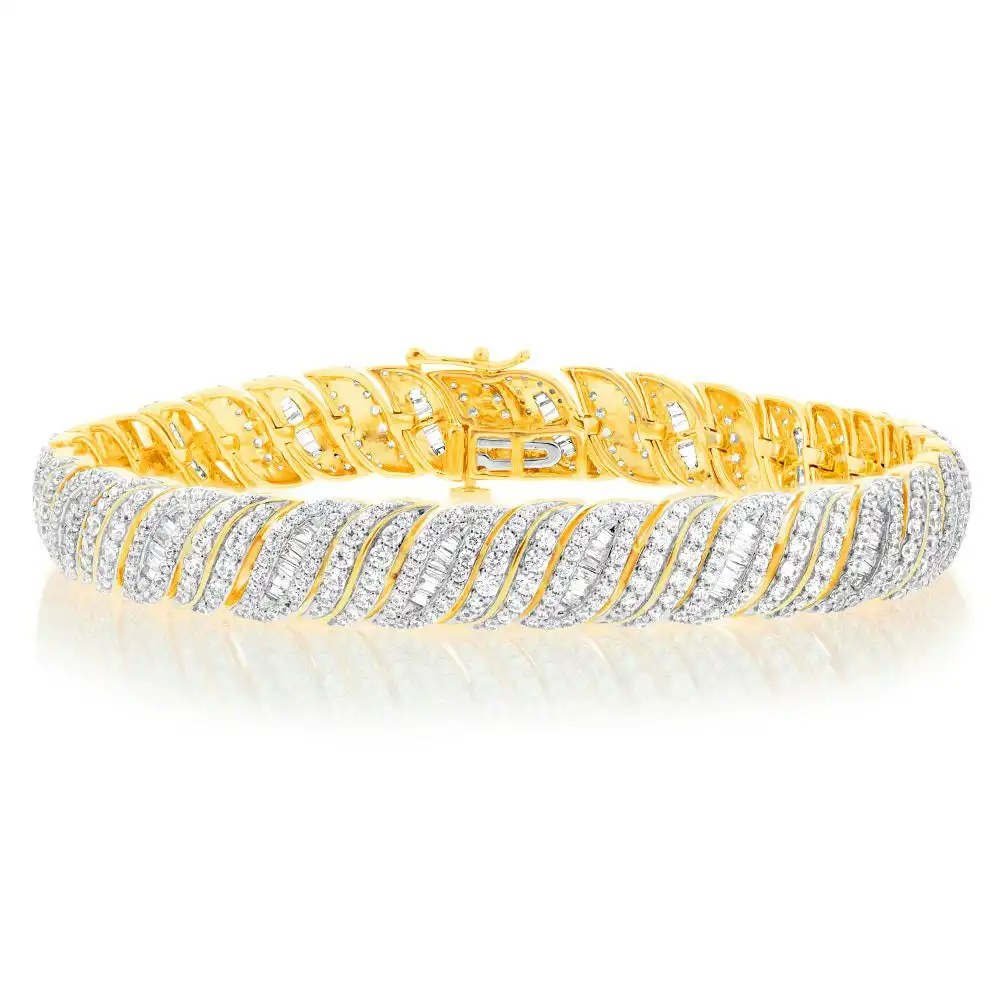 Luminesce Lab Grown 5 Carat Diamond Bracelet in 9ct Yellow Gold