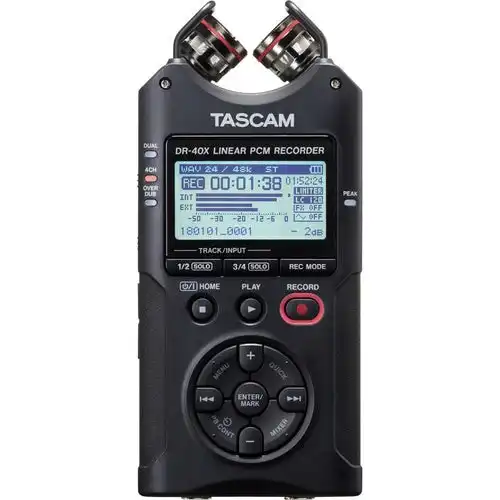 Tascam DR-40X 4-Channel Portable Audio Recorder and USB Interface with Adjustable Mic