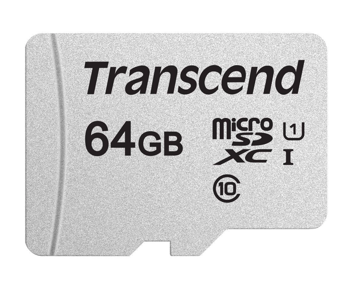 TRANSCEND TS64GUSD300S 64GB UHS-I U1 microSD w/o Adapter  (microSDHC I, C10, U1)