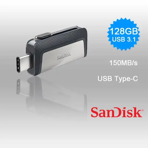 SANDISK ULTRA 128GB SDDDC2-128G Dual USB Drive Type-C 3.1