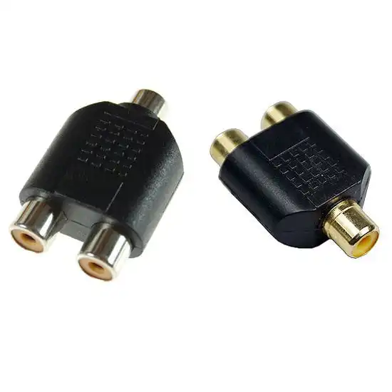 RCA Female to RCA Female Audio Splitter Adapter Connector Coupler