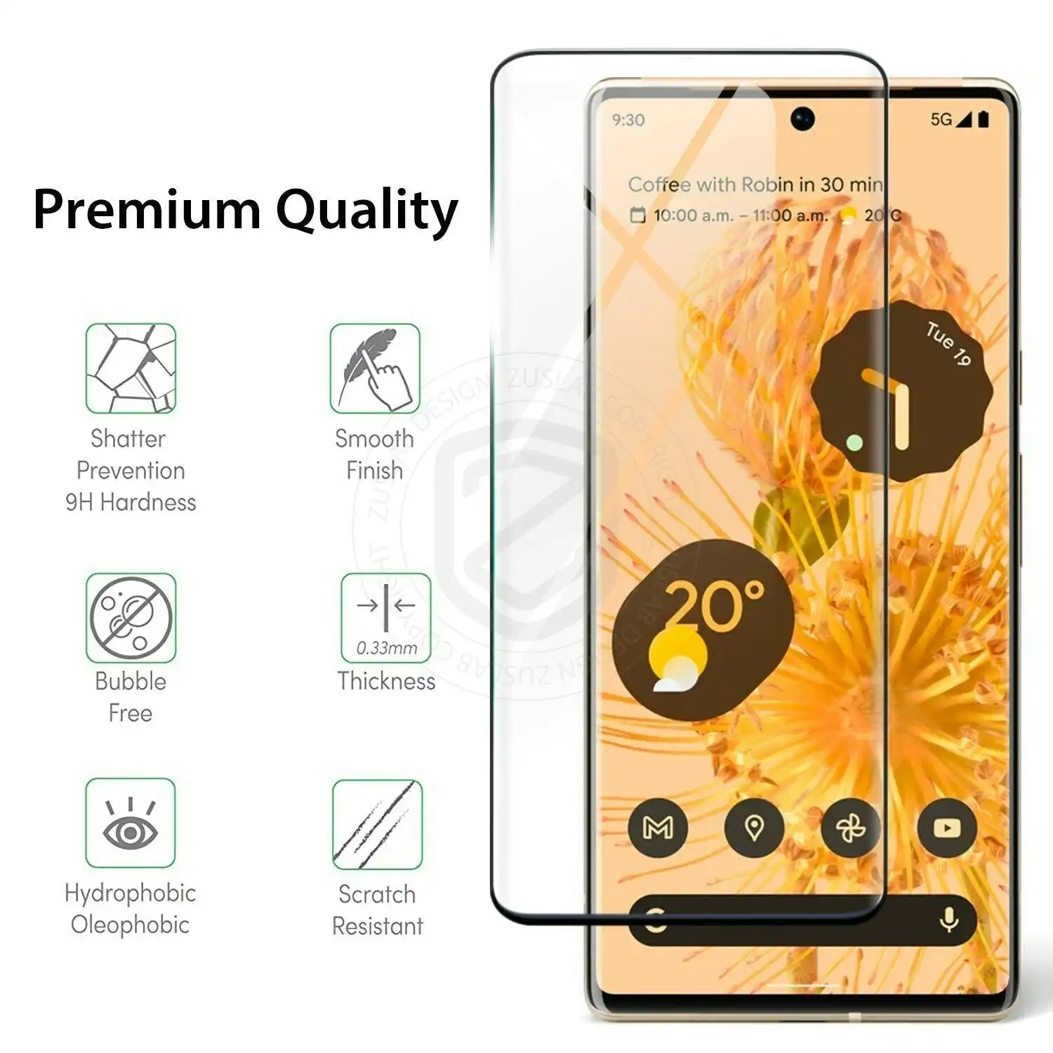 For Google Pixel 6 6 Pro 5G Full Tempered Glass Screen Protector