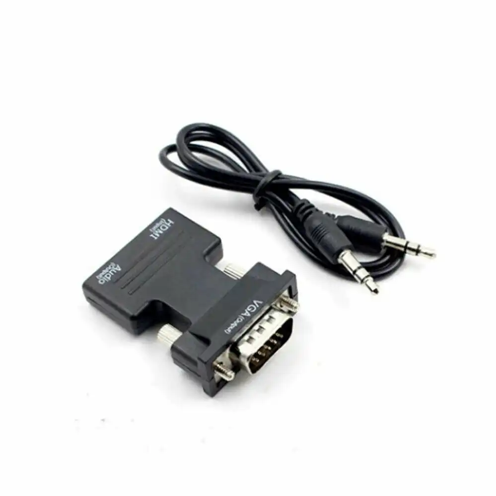 VGA to HDMI Male to Female Video Adapter Cable Converter with Audio HD 1080P