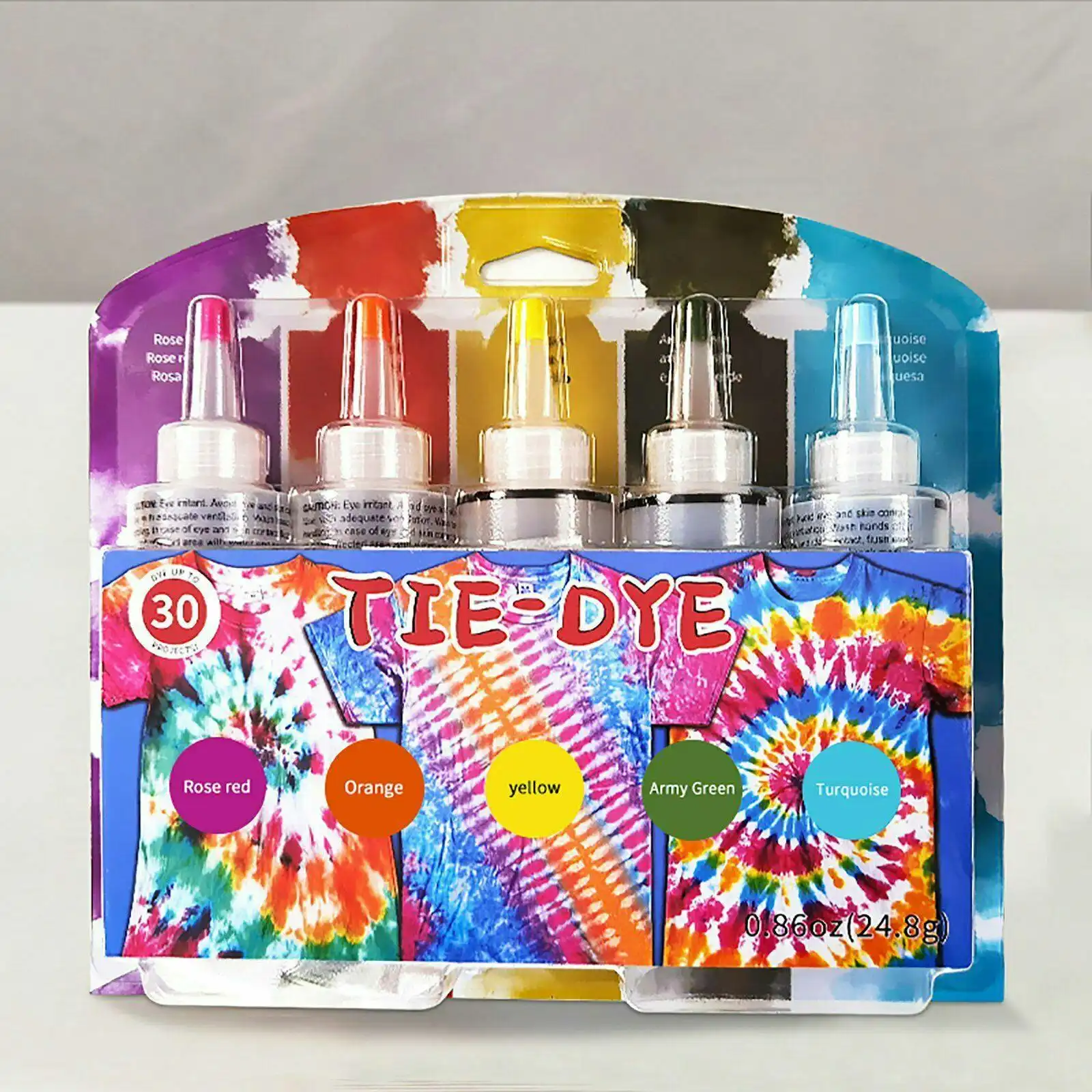 Tie Dye Kit 5 Colours Kits One Step Fabric Rainbow Neon Carousel Ultimate Art