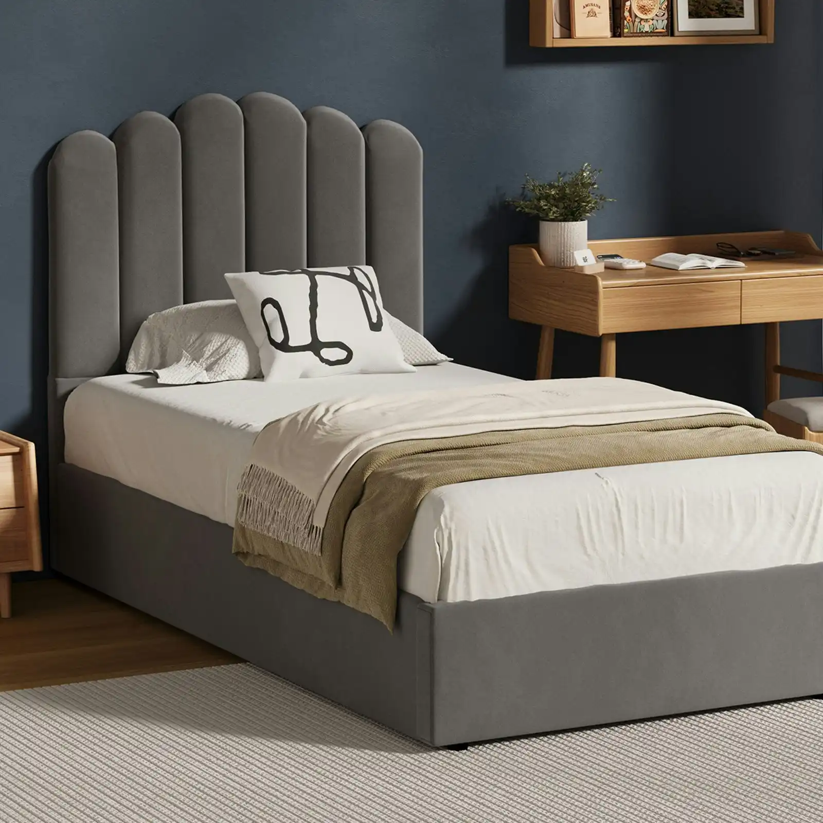 Oikiture Bed Frame Gas Lift-King Single