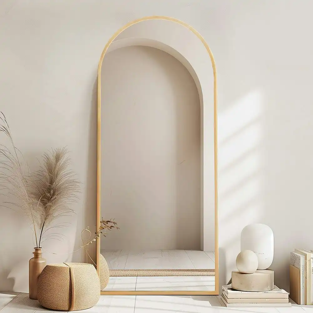 Propulse Gold Full Length Mirror Floor Standing or Wall Mount Makeup Home Decor