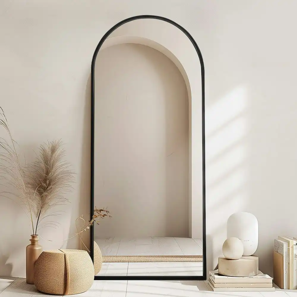 Propulse Black Full Length Mirror Floor Standing or Wall Mount Makeup Home Decor