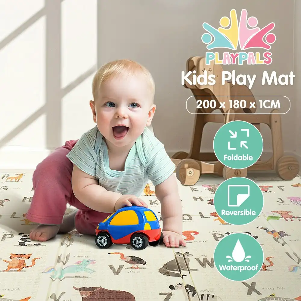 Playpals Kids Play Mat Baby Crawling XPE Foam Double Folding Pad Non-slip Carpet