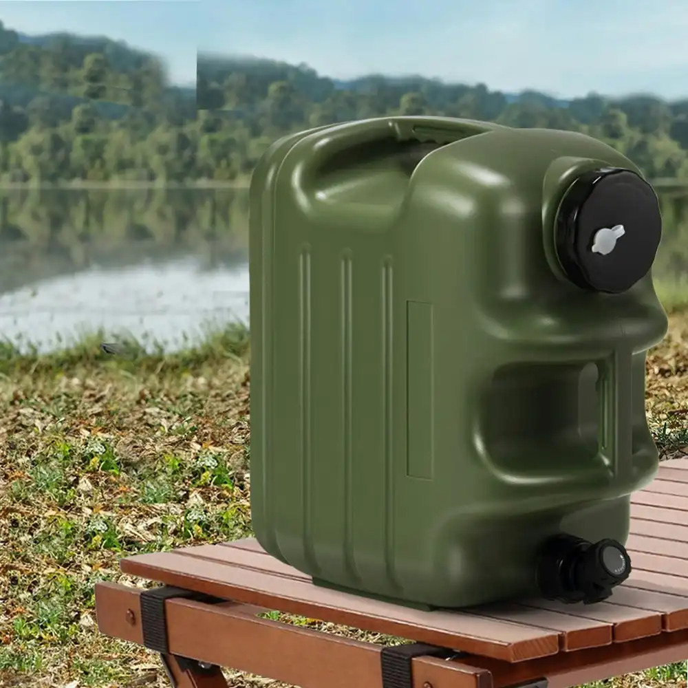 ZUNI Water Container Jerry Can Bucket Camping Outdoor Storage Barrel 25L Green