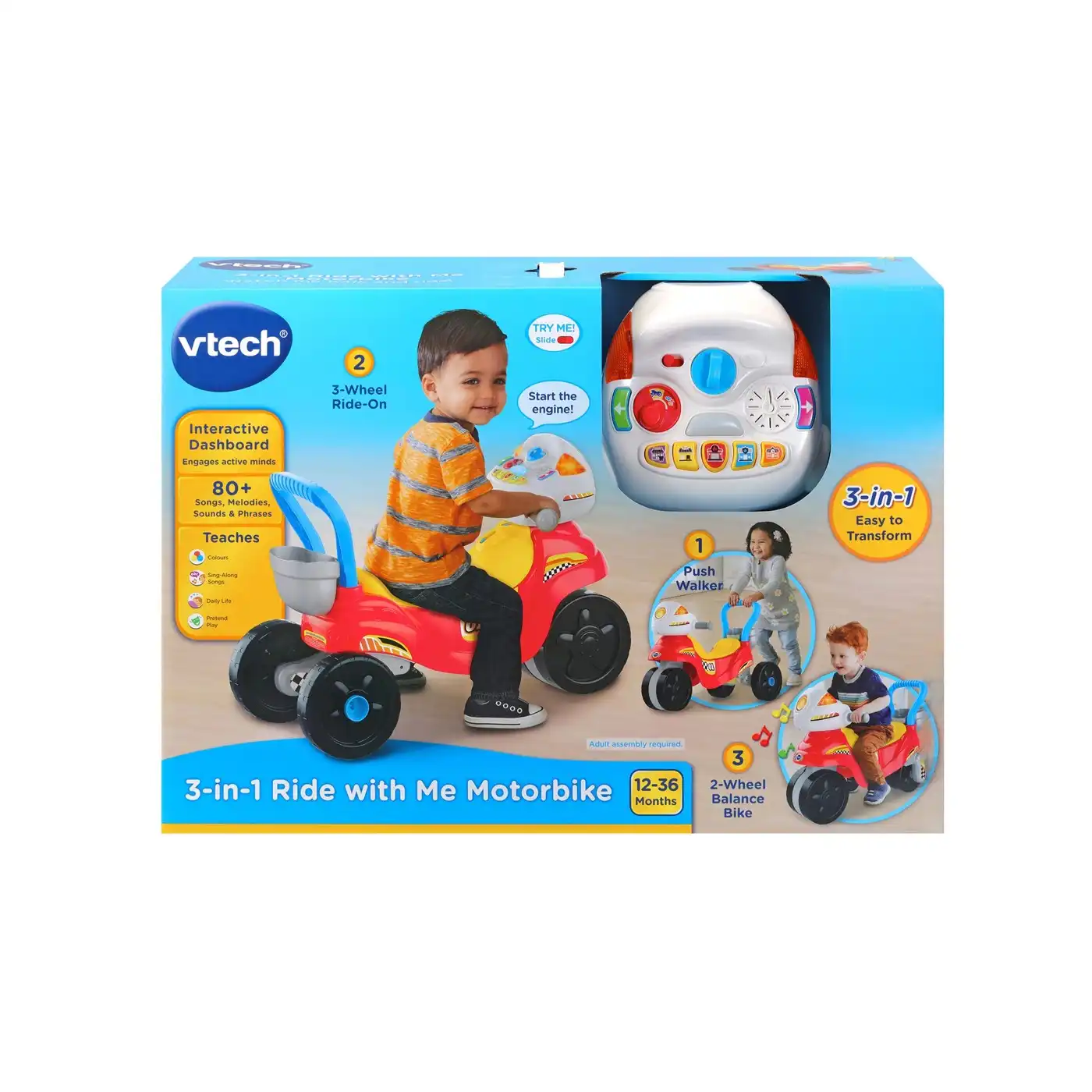 VTech 3-in-1 Ride with Me Motorbike