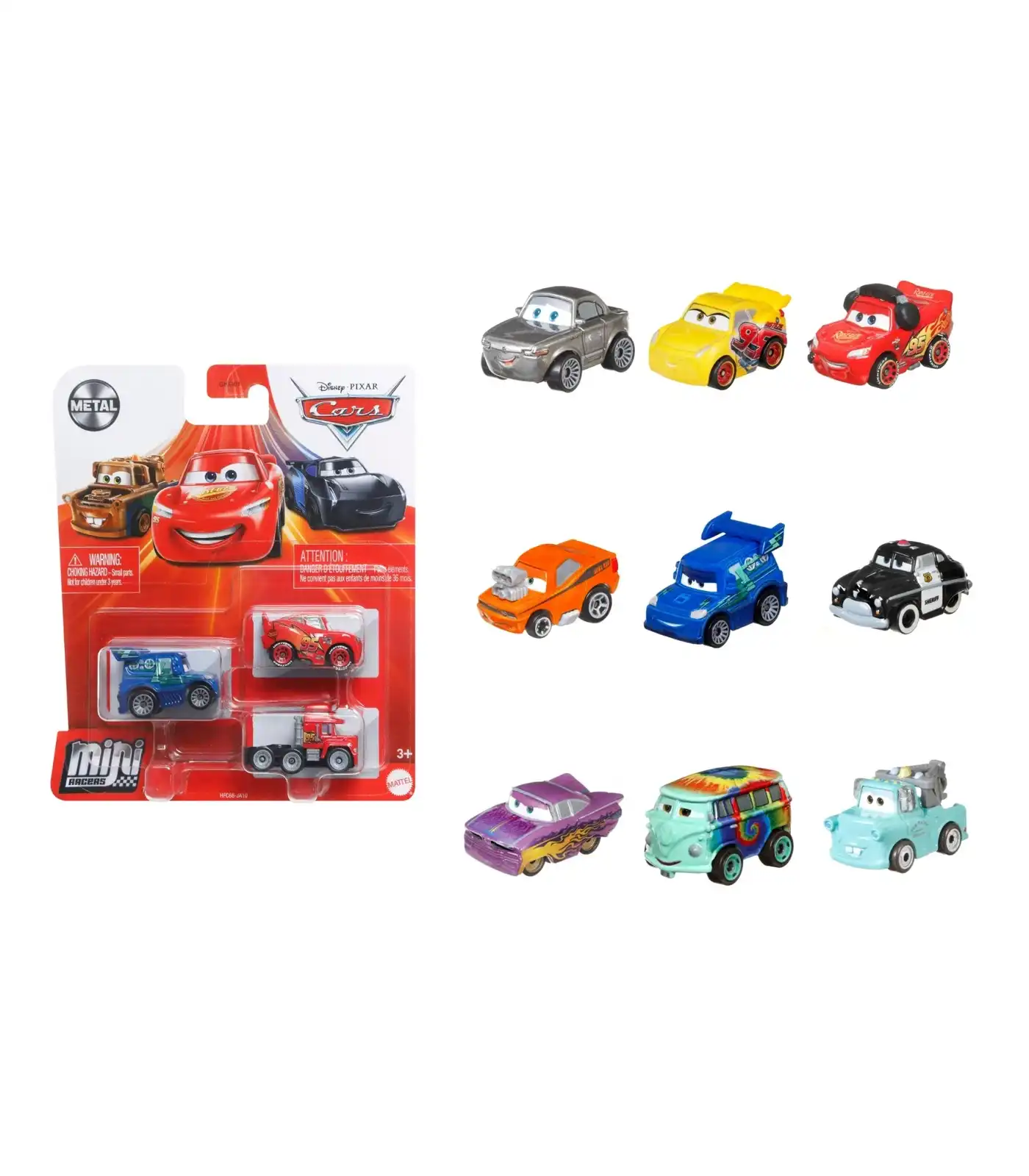 Disney Cars Mini Racers 3 Pack. Assorted