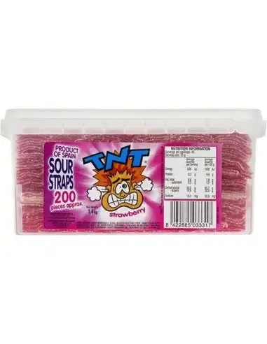 TNT Strawberry Sour Straps 200 Pieces 1.4kg x 1