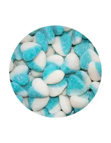 Lolliland Sour Blue Pick White Hearts 200 Pieces 1kg x 1