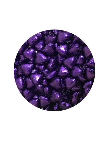 Lolliland Chocolate Hearts Purple Foil 120 Pieces 1kg x 1