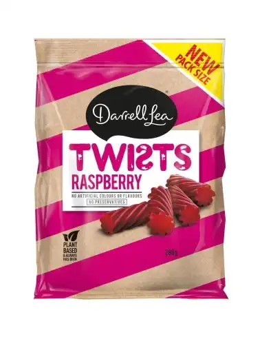 Darrell Lea Raspberry Twists 280g x 12