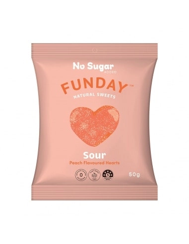 Funday Sour Peach Hearts 50g x 12