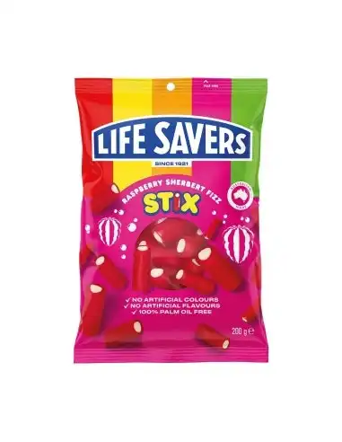 Lifesavers Stix Raspberry Sherbert Fizz 200g x 12