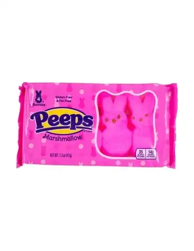 Peeps Pink Marshmallow Bunnies 4 Pack 42g x 24