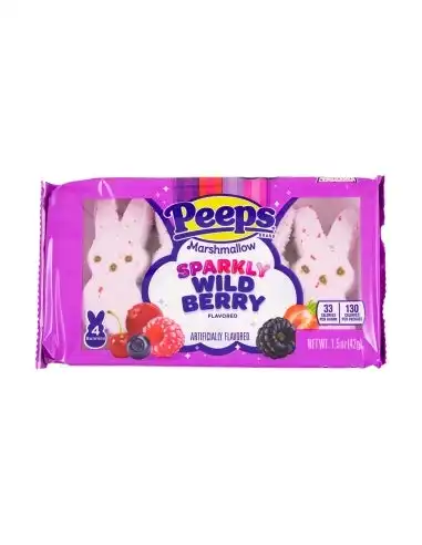 Peeps Wildberry Flavoured Marshmallow Bunnies 4 Pack 42g x 24