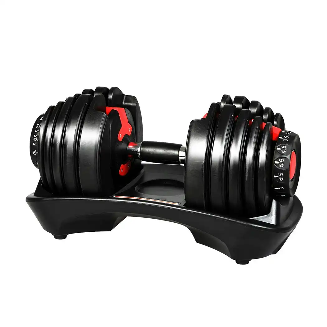 Centra 24kg Adjustable Dumbbell Single Weight Plates Home Gym Fitness Exercise