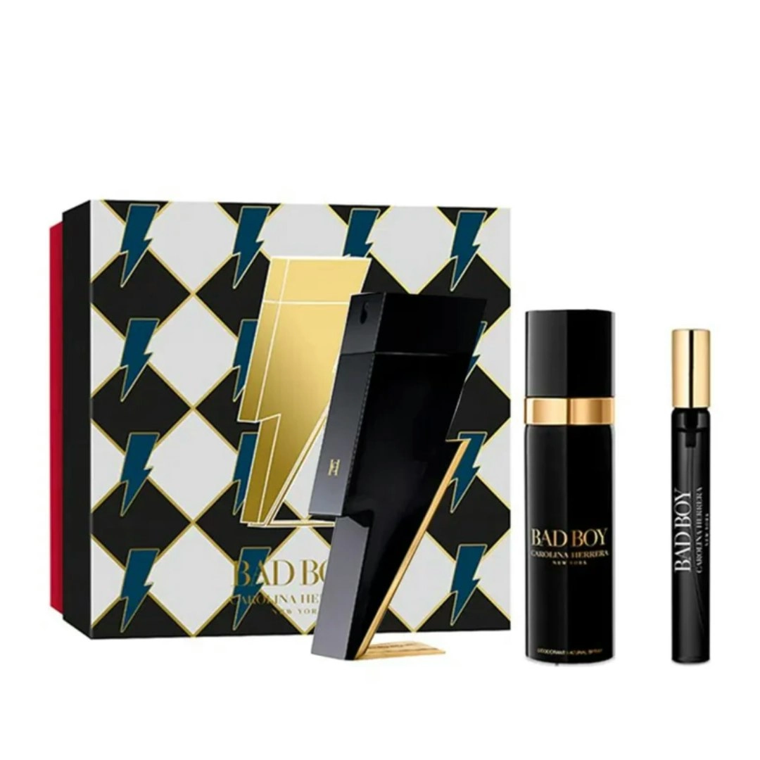 Bad Boy by Carolina Herrera 3 Piece Set For Men (DAMAGED STOCK)