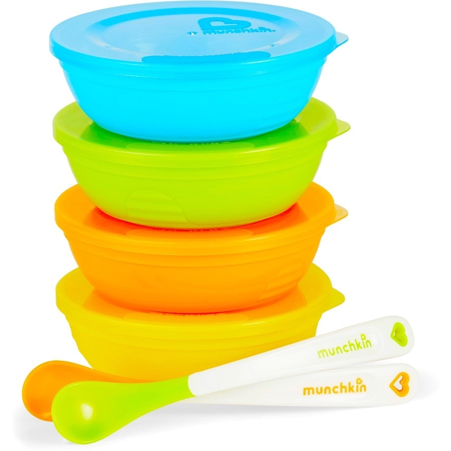 Munchkin Spill Leak And Break Proof Love-a-Bowls With Easy-to-grip Side 10 Piece Set