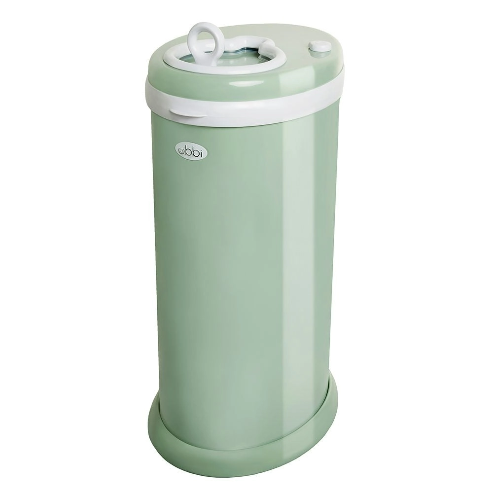 Ubbi Eco-friendly Diaper Pail Nappy Bin W/ Powder Coated Steel & Rubber Seals - Sage