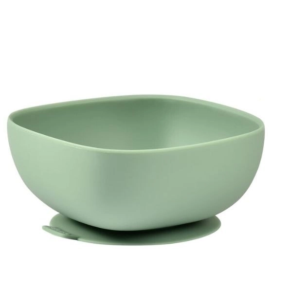 Beaba Silicone Suction Baby Infant Feeding Bowl - Sage Green