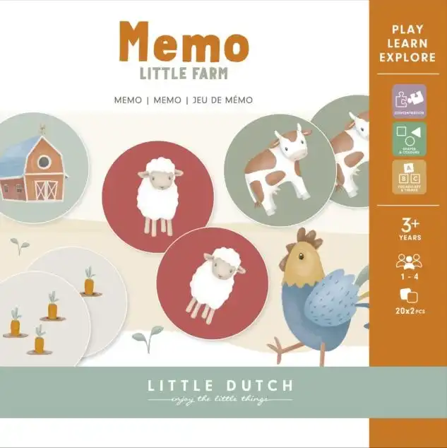 Little Dutch Little Farm Memo Kids Memory Game