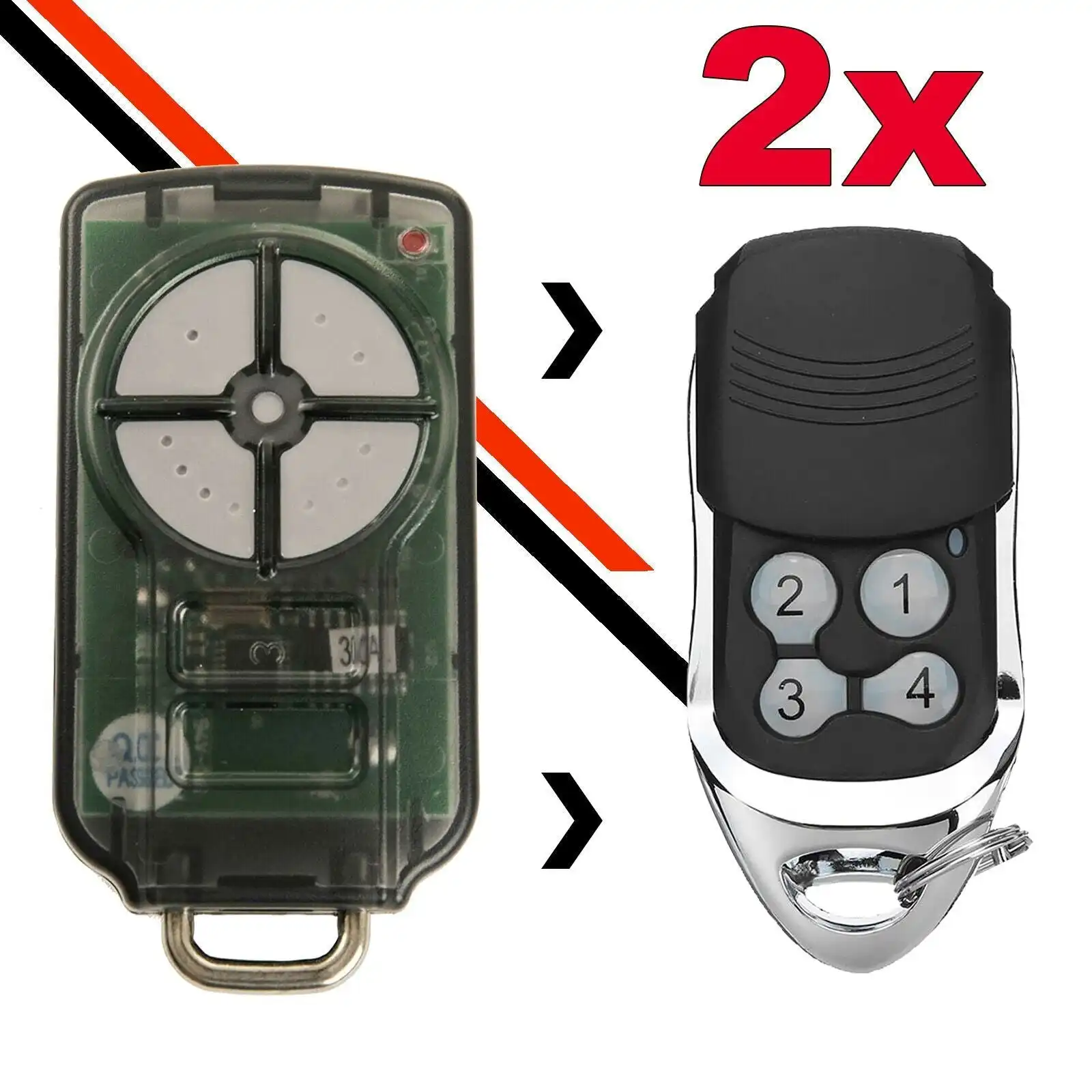 [2 Pack] Garage Gate Remote Transmitter Ditec Compatible - GOL4, BIXLG4, BIXLP2 & BIXLS2